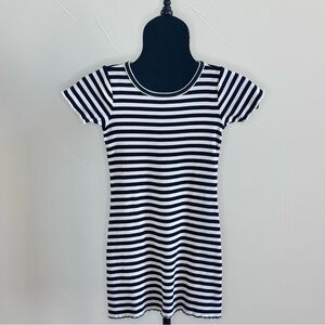 J Crew- Crewcuts Black and White Stripe, Ribbed Knit Dress, Child's Size 8